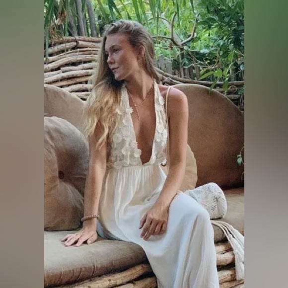 FOR LOVE & LEMONS BOHO MAXI FREE PEOPLE BRIDAL GOWN WEDDING DRESS STONE COLD FOX - Picture 8 of 16